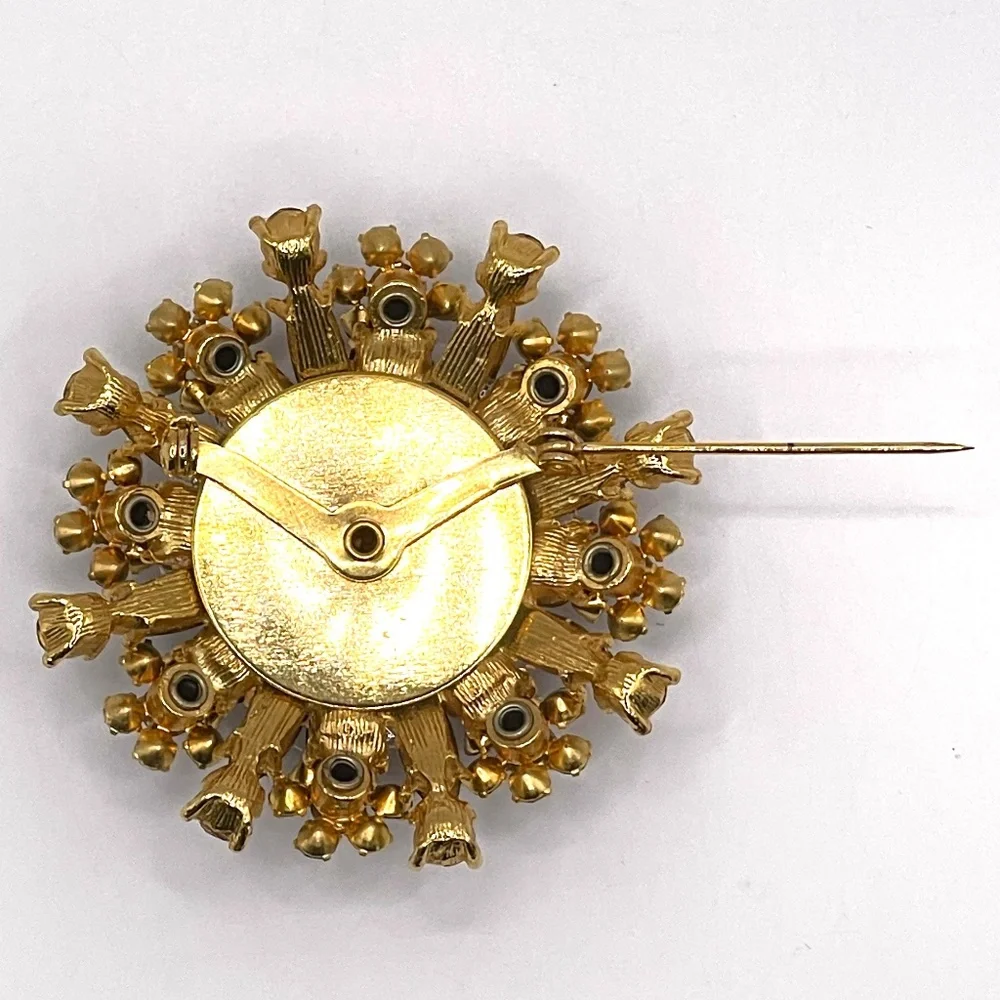 Kramer Signed Vintage Gold Tone Flower Basket Pin Brooch